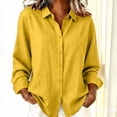 thumbnail image 2 of MEICHEN Button Up Shirts for Women Long Sleeve Button Down Shirts Vintage Solid Color Cotton and Linen Blouses Tops Womens Blouses, 2 of 4