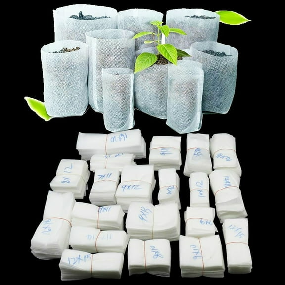 Ayyufe 100Pcs Nursery Bags, Fabric Seedling Pots Non-Woven Pouch Plant Grow Bags for Potato, Flower, Tomato Plant Home Garden Supply