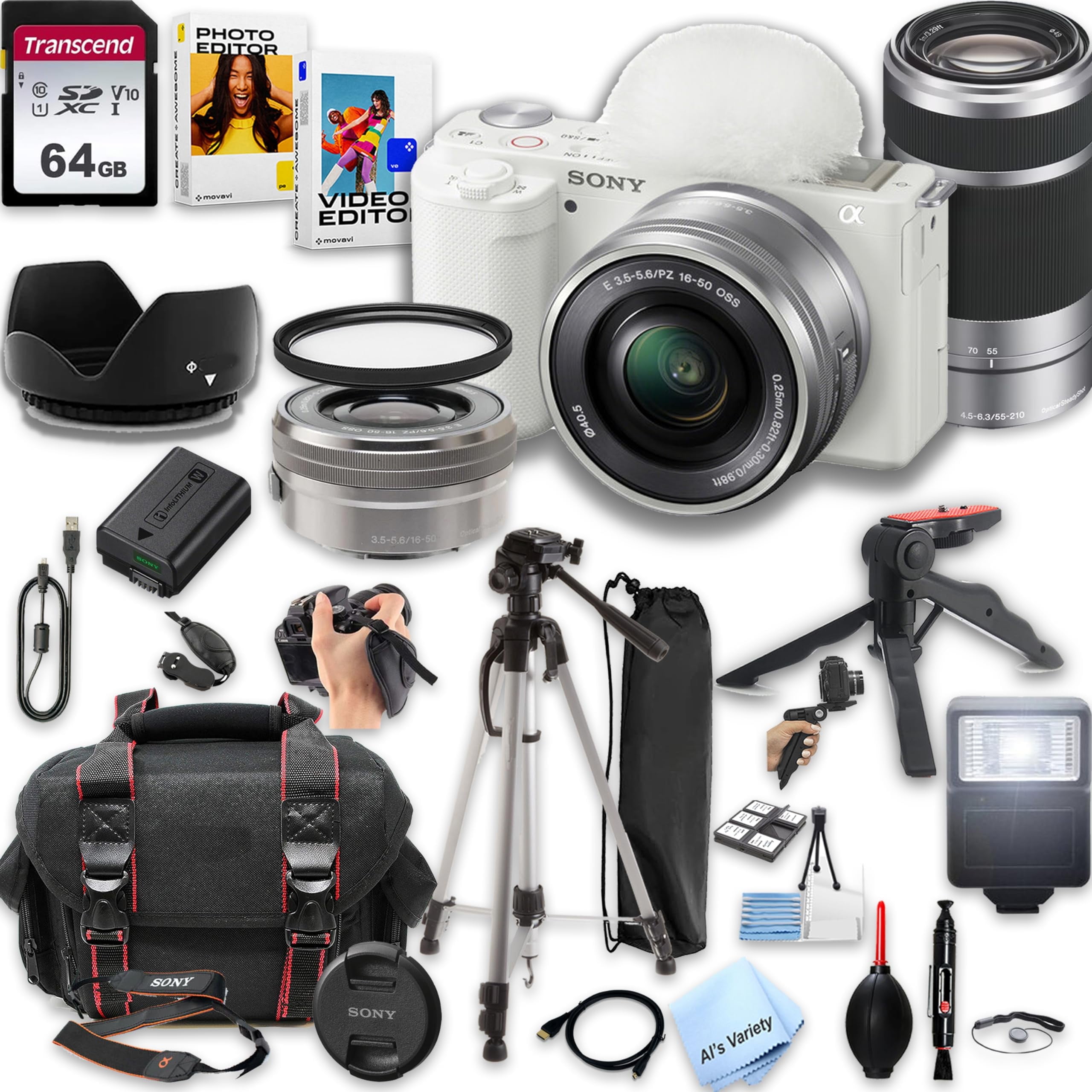 Sony a6400 (Silver) Mirrorless Camera with 16-50mm Lens + 64GB SD
