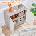 thumbnail image 4 of Vintage French Style Accent Cabinet with Storage, 30.7" Sideboard Buffet Cabinet with 2 Floral Carved Doors & Distressed Design, Hallway, Dining Room, Antique White 3PCS, 4 of 9