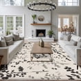 thumbnail image 3 of Black Grey Botanical Area Rugs 8'x10', Small Throw Rugs for Living Room Patio, Rustic Country Spring Floral Summer Leaf Indoor Outdoor Rug Non-Slip Low Pile Carpet Runner Reversible Floor Mats, 3 of 8