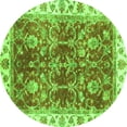 thumbnail image 1 of Ahgly Company Indoor Round Abstract Green Modern Area Rugs, 3' Round, 1 of 4