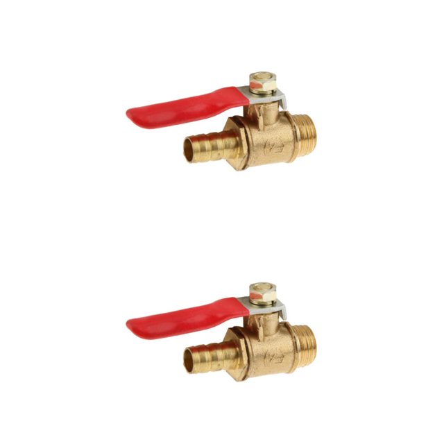ZheElen Versatile Threaded Brass Ball Valve for Multiple Uses 2 interface 12mm 8mm Red 2Set