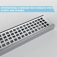 thumbnail image 5 of Square Shower Floor Drain, Brushed Nickel High Flow Shower Drain Kit with Flange with Hair Filter, Removable Grate Cover, Stainless Steel, CUPC Certified, 5 of 6