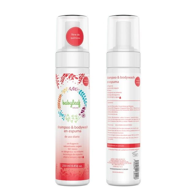 Shampoo y Body Wash Espuma Babyleaf Bebés y Recién Nacidos 250 ml BL_018