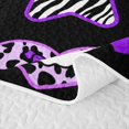 thumbnail image 5 of Feelyou Boho Halloween Ghost Bed Spread Queen, Purple Bowknot Star Print Queen Coverlet Set, 3-Piece, 1 Comforter and 2 Pillowcases, 5 of 7