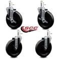thumbnail image 2 of 6 Inch Phenolic Wheel Swivel 7/16 Inch Grip Ring Stem Caster Set 2 Brakes SCC, 2 of 2