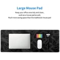 thumbnail image 5 of Topographic Contour Black Gaming Mouse Pad XL Topo Geographic Map Lines, Extended Large Mouse Pad, NonSlip Rubber Base, Stitched Edge, Long Keyboard Playmat, 31.5x11.8 in, 5 of 6