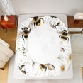 thumbnail image 5 of Manfei Country Floral Daisy Queen Sheet Sets,Rustic Flying Bee Flat Sheet,White Yellow Black Queen Fitted Sheet For Teens,Super Cozy Room Decor,4pcs, 5 of 7