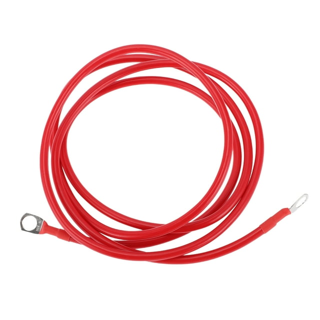 Cable de inversor de batería universal de 3/8" terminal 8 AWG rojo 6.5 pies, cobre estañado, 1 pieza