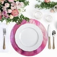 thumbnail image 6 of Round Grid Placemat ,One Sizex6, Round Placemat, PVC Plate Mat，15.4 Inch Non-Slip and Heat Resistant, Table Placemat, Dining Room Placemat Pink Girl, 6 of 7