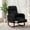 Walnut legs | corduroy | black, variant on Nursery Rocking Chair,300lb Glider Chair with Solid Wood Legs/Two Side Pockets,Teddy/Corduroy Upholstered Glider Rocker with Footrest High Backrest for Living Room/Bedroom/Nursery