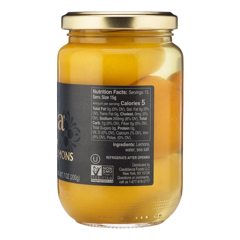 Mina Non-GMO, Kosher Moroccan Preserved Beldi Lemons, 12.5 oz Jar