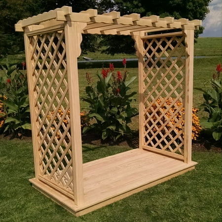 A & L Furniture Covington 7.5 ft. High Cedar Arbor with Deck