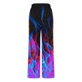 thumbnail image 4 of Fankiway Pantalons Courts pour Femmes Imprimé Flamme Pantalons de Plage d'Été Pantalons Larges Courts Pantalons de Yoga Amples avec Poches Pantalons pour Femmes en Liquidation Pantalons Larges pour Femmes, 4 of 5