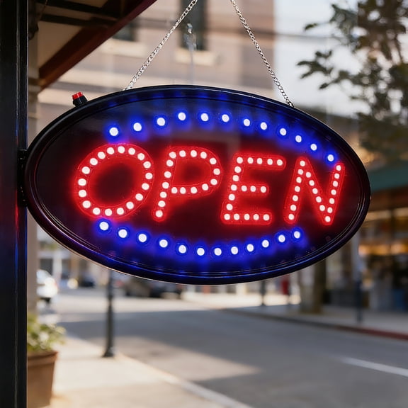 LED Neon Open Sign, Ultra Bright Animated Motion Business Advertisement Board, 18.89in x 8.27in