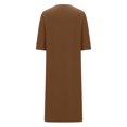 thumbnail image 6 of Women Nightgown Clearance Women Robes Zipper Front Short Sleeve Full Length Housecoat Loose Loungewear Pajamas with Pockets New Brown XL, 6 of 6