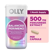 OLLY Balanced Perimeno Capsule Supplements, Fenugreek Extract, Chromium, 30 Ct