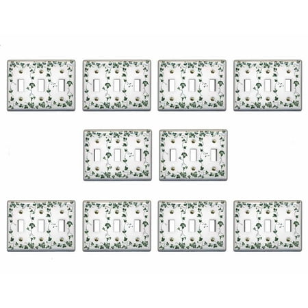 10 Switch Plate White Porcelain Ivy Triple Toggle Switch Renovator's Supply