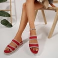 thumbnail image 5 of Caywon Women's Wedge Sandals Flat Open Toe Non Slip Slides Comfortable Chunky Low Heel Beach Sandals Slide Sandals Comfortable Casual, 5 of 7