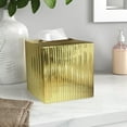 thumbnail image 3 of nu steel Kaiwah Gold Plated Steel Square Tissue Box Holder, 3 of 4