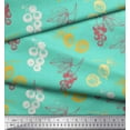 thumbnail image 3 of Soimoi Green Cotton Poplin Fabric Leaves & Berries Fruits Print Fabric by Yard 56 Inch Wide, 3 of 3
