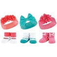 thumbnail image 2 of Hudson Baby Infant Girl 12Pc Headband and Socks Giftset, Teal Coral, One Size, 2 of 2