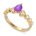 thumbnail image 2 of 1.25 Carat Elegant Natural Diamond Amethyst Gemstone Anniversary Ring for Ladies Solid 18K Yellow Gold Size 11.5 by Diamond-Capitals, 2 of 8