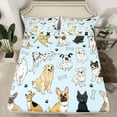 thumbnail image 2 of Homewish Cute Dog Dalmatian Twin Sheet Sets, Funny Animal Lover Twin Fitted Sheet, Blue Cartoon Theme Flat Sheet, Lightweight Room Decor, 3pcs, 2 of 7