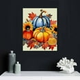 thumbnail image 4 of COMIO Fall Canvas Wall Art, Vintage Autumn Orange Blue Pumpkin Picture, Retro Farmhouse Fall Prints Poster, Rustic Autumn Harvest Thanksgiving Decor Sunflower Mushroom Painting 16x20in, 4 of 4