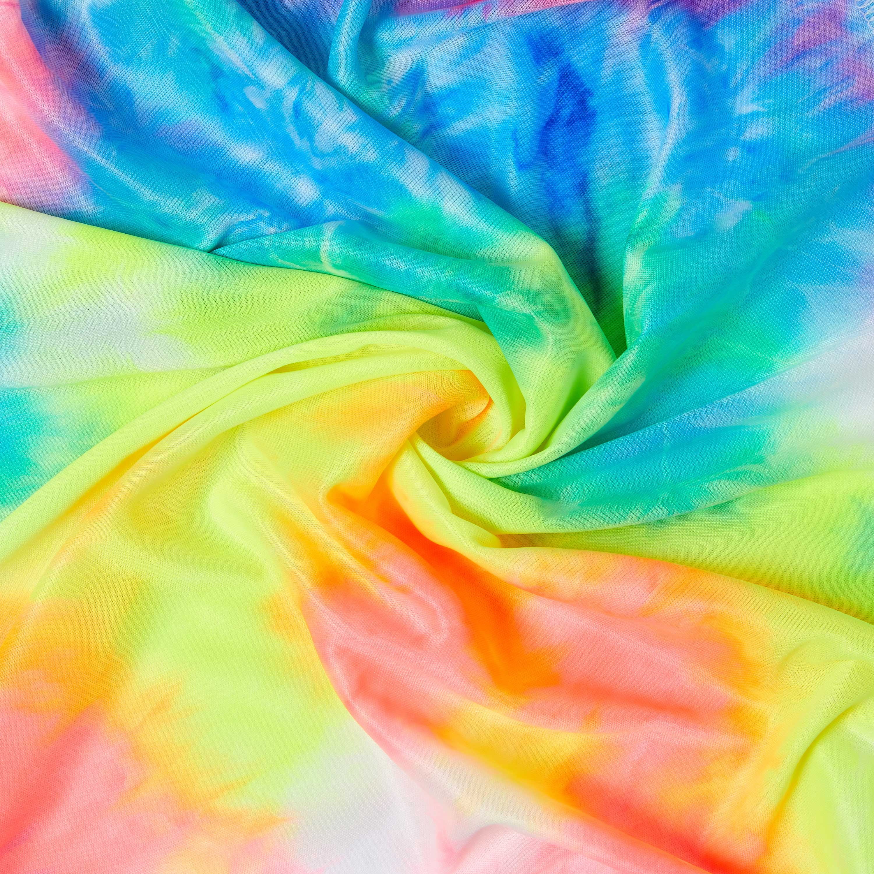 KISS Colors & Care Satin Hair Wrap Scarf 60" Extra Long, Tie Dye