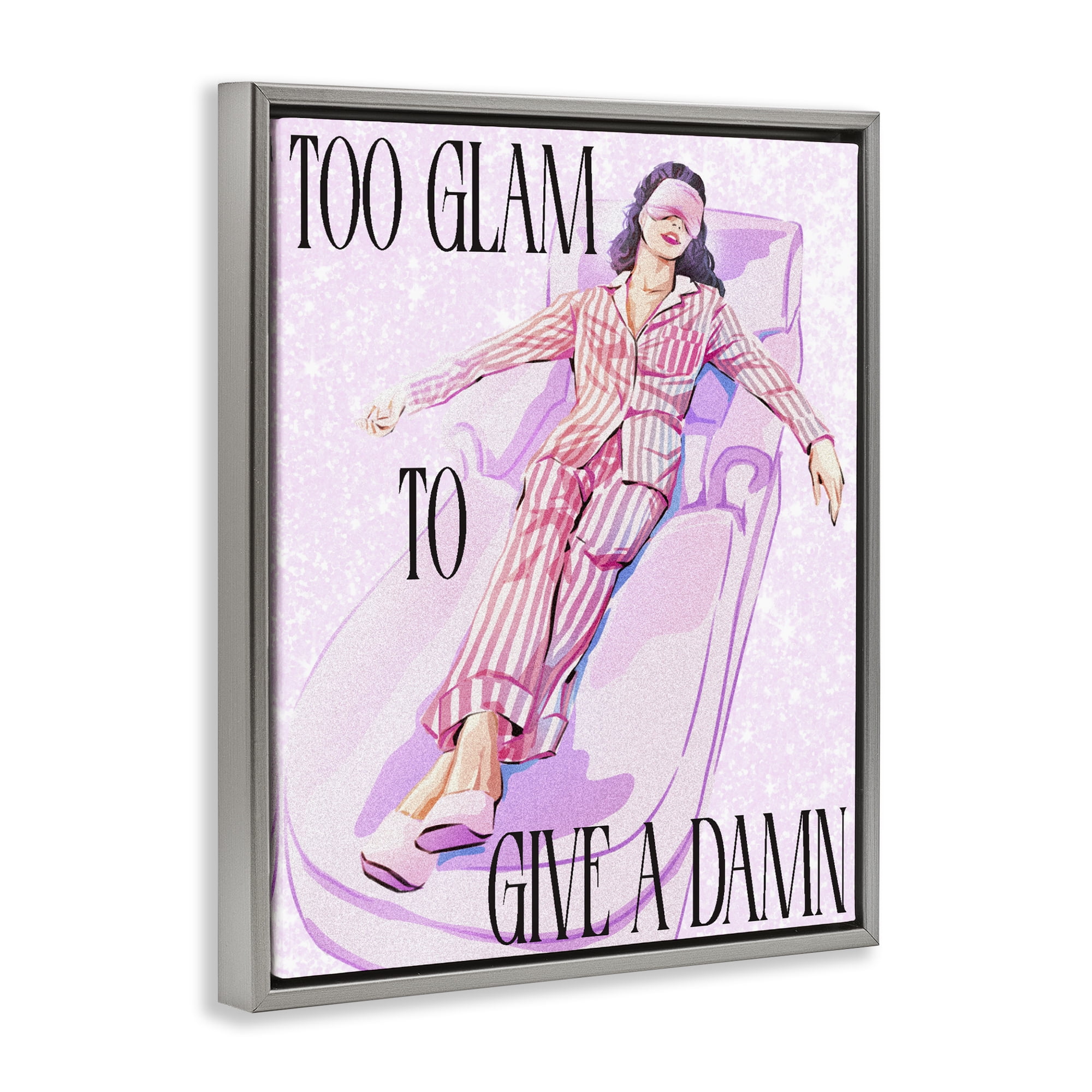 Stupell Industries To Glam To Care Gray Framed Floater Canvas Wall Art, design by Ziwei Li