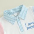 thumbnail image 5 of Fesfesfes Toddler Girls' Mother's Day Outfit Contrast Collar Short Sleeve Top and Elastic Waist Shorts,Cute 2Pcs Matching Sets for Summer,Casual Play Clothing(White,2 Years), 5 of 8