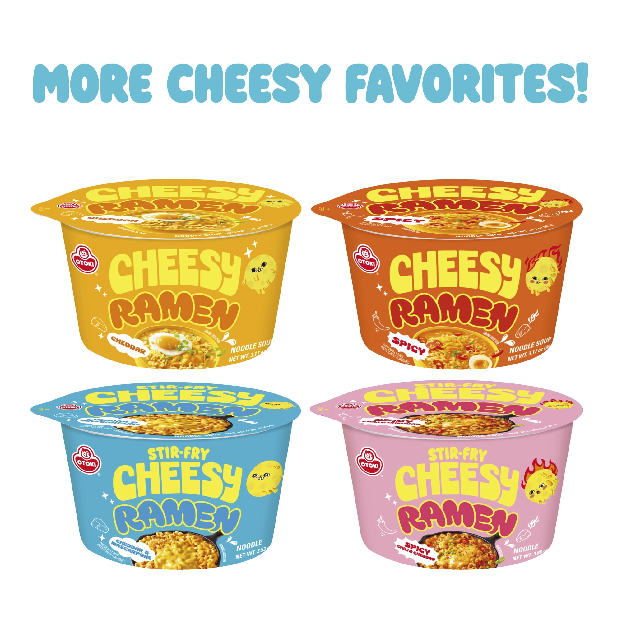 Cheesy Stir-Fry Ramen Bowl (Pack of 6) – Cheddar & Mascarpone Flavor | Creamy & Savory Korean Instant Noodles | 3.53 oz