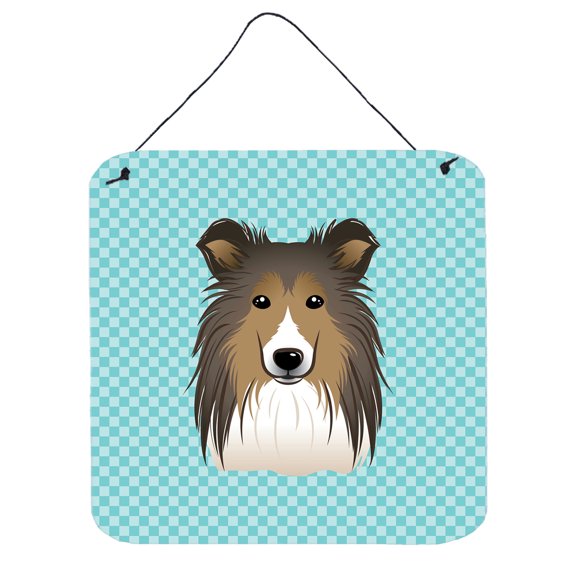 Checkerboard Design with Dog Wall or Door Hanging Prints