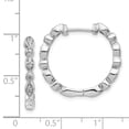 thumbnail image 2 of Real 14kt White Gold Diamond Hinged Hoop Earrings; for Adults and Teens; for Women and Men, 2 of 2