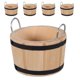 thumbnail image 1 of ColoMX Cubo de madera en miniatura (5 unidades) - Mini barril de madera con asas para casa de muñecas - Cubo pequeño de madera para cocina de juguete en miniatura, casa de muñecas, jardín, minicasa, 1 of 8