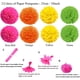 thumbnail image 4 of Decoración para fiestas, 21 piezas de abanicos de papel multicolor, flores, guirnaldas, banderines de lunares y triángulos para fiestas de cumpleaños, decoración de bodas, fiestas o fiestas mexicanas., 4 of 7