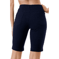 thumbnail image 5 of 2 Pack Women's Knee Length Bermuda Shorts Pull On Elastic Waist Stretch Fit Side Slit Size S-3XL, 5 of 6