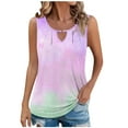 thumbnail image 2 of Njagoc3 Womens Summer Ombre Dyed Sleeveless Top, Pastel Gradient, Loose Fit, Lightweight Fabric, Casual Daily & Music Festival, Trendy Tank Top for women, 2 of 6