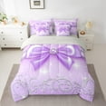thumbnail image 2 of Manfei Princess Bow-tie Child Twin Bedding Sets 7-Piece, Dreamy Cartoon Bowknot Bedding Comforter Set, Glitter Stars Print Reversible Sheet Sets, Ultra Soft Home Decor, 2 of 7