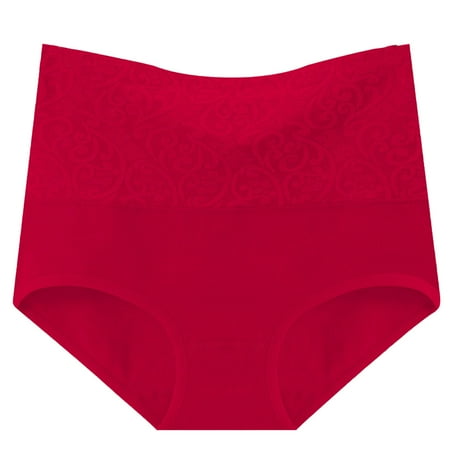 Yuzhih Women s Cotton Underwear High Waist Full Coverage Panties Ladies Stretchy Comfy Panty Plus Size Briefs