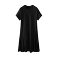 thumbnail image 4 of Xuniizn Robes de Maternité pour Femmes à Manches Courtes Robe d'Été Décontractée Ample à Col Rond Robe de Baby Shower, M-2TG, 4 of 5
