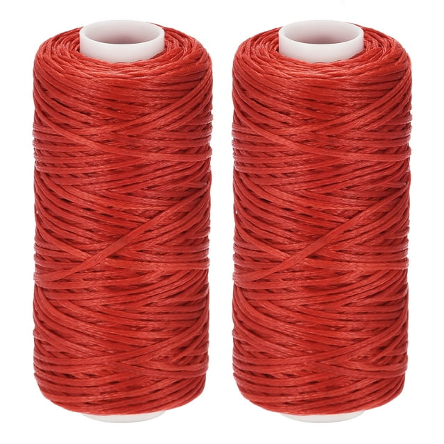 Unique Bargains Red Polyester Waxed Leather Sewing Thread, 55 Yards, 2 Pack