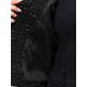 thumbnail image 5 of Blazers de Tweed para Mujeres, Manga Larga, Botón, Sin Cuello, Elegante, Casual de Negocios, Chaqueta Cortada, L Negro, 5 of 6