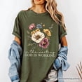 thumbnail image 6 of In the Waiting God Is Working Floral Christian T-Shirt, Vintage Wildflower Faith Tee, 6 of 12