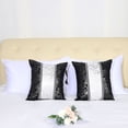 thumbnail image 2 of Unique Bargains 2 Pack Striped Decorative Throw Pillow Covers 18" x18" Black & Silver, 2 of 7