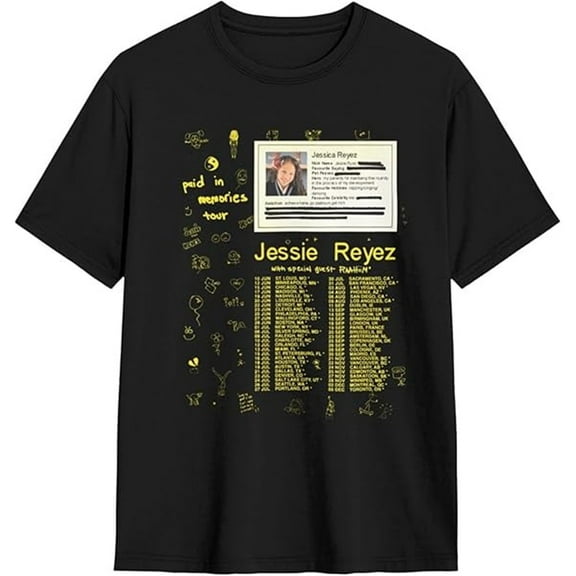 Jessie Reyez 2025 Tour Merch T-shirt New Trendy Print Short Sleeve Men's And Women's Street Wear