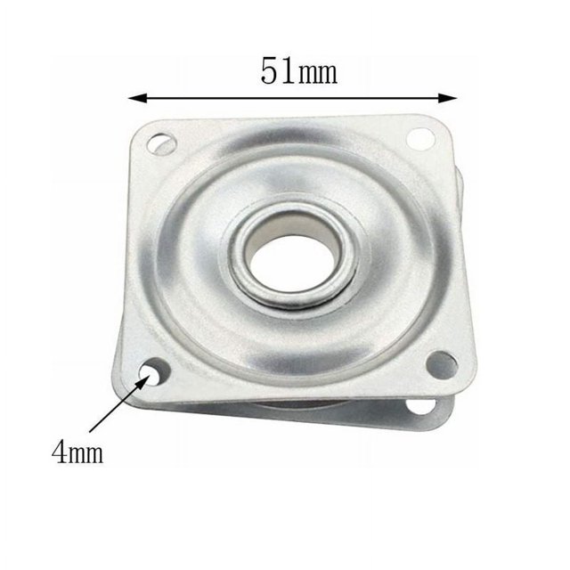 Mini plato giratorio hueco pequeño, plato giratorio de hardware giratorio de 360 grados, placa galvanizada llena de cuentas, plato giratorio cuadrado pequeño