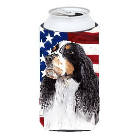 

Usa American Flag With Springer Spaniel Tall Boy bottle sleeve Hugger - 22 To 24 oz.